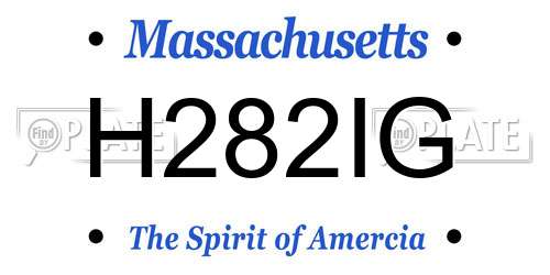 H282IG Massachusetts License Plate
