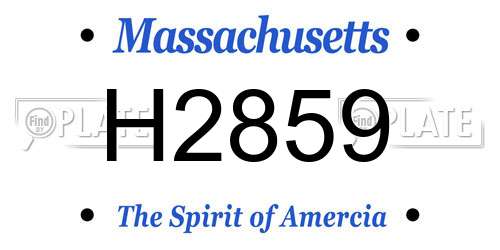 H2859 Massachusetts License Plate