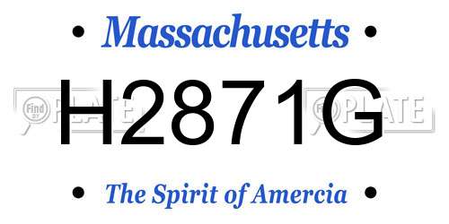 H2871G Massachusetts License Plate