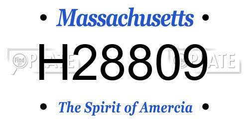H28809 Massachusetts License Plate