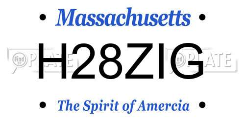 H28ZIG Massachusetts License Plate