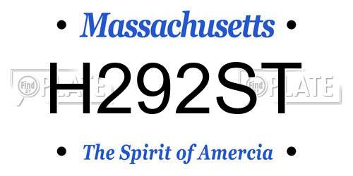 H292ST Massachusetts License Plate