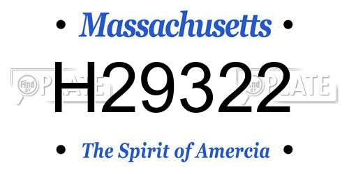 H29322 Massachusetts License Plate