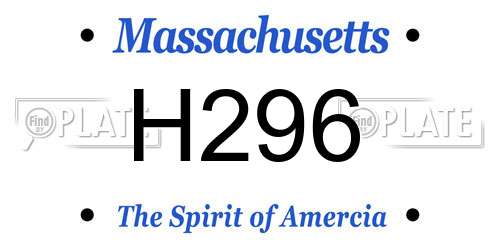 H296 Massachusetts License Plate