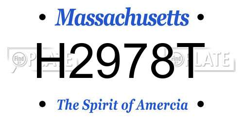 H2978T Massachusetts License Plate