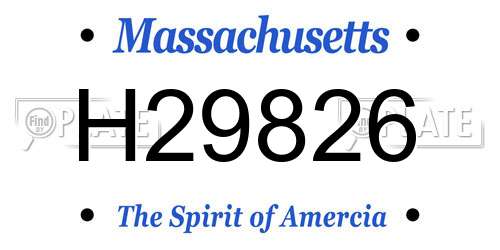 H29826 Massachusetts License Plate
