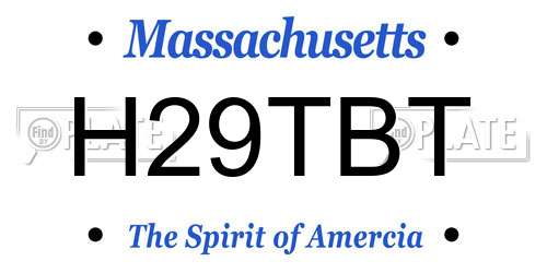 H29TBT Massachusetts License Plate