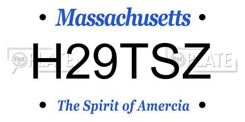 H29TSZ Massachusetts License Plate