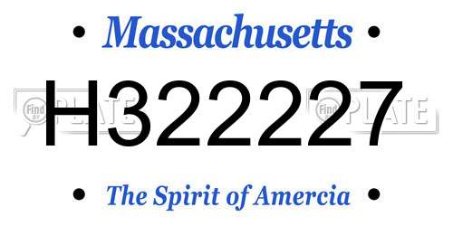 H322227 Massachusetts License Plate