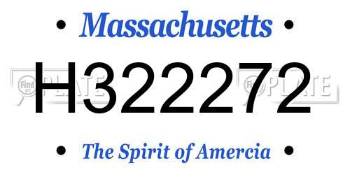H322272 Massachusetts License Plate