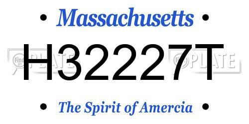H32227T Massachusetts License Plate