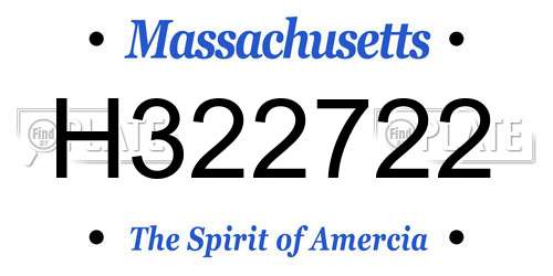 H322722 Massachusetts License Plate
