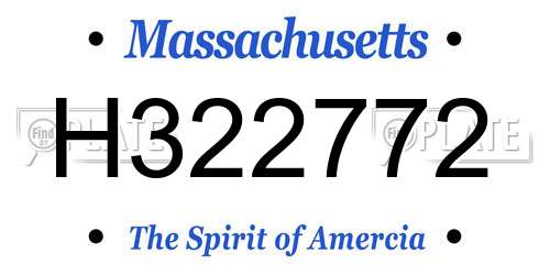 H322772 Massachusetts License Plate