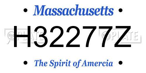 H32277Z Massachusetts License Plate