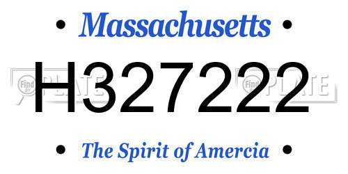 H327222 Massachusetts License Plate
