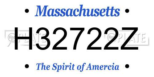 H32722Z Massachusetts License Plate