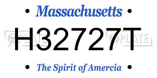 H32727T Massachusetts License Plate