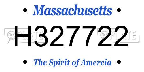 H327722 Massachusetts License Plate
