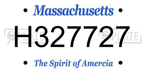 H327727 Massachusetts License Plate