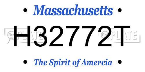 H32772T Massachusetts License Plate