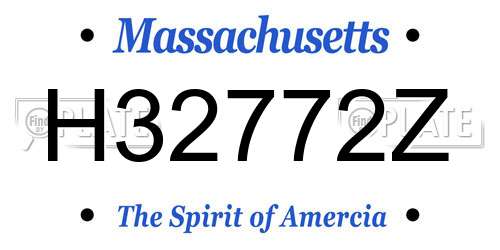 H32772Z Massachusetts License Plate