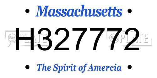 H327772 Massachusetts License Plate
