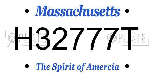 H32777T Massachusetts License Plate