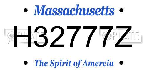 H32777Z Massachusetts License Plate