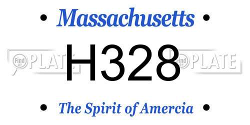 H328 Massachusetts License Plate