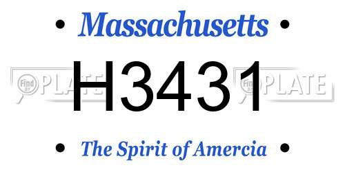 H3431 Massachusetts License Plate