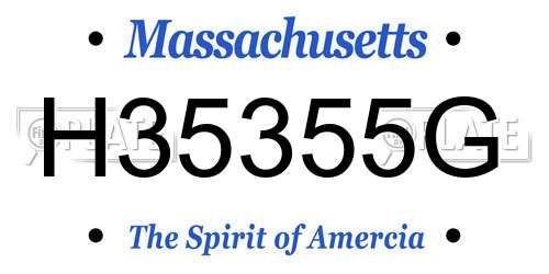 H35355G Massachusetts License Plate