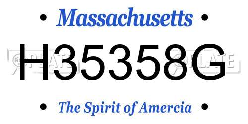 H35358G Massachusetts License Plate