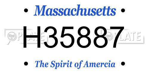 H35887 Massachusetts License Plate