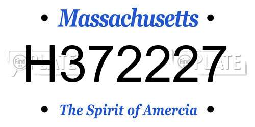 H372227 Massachusetts License Plate