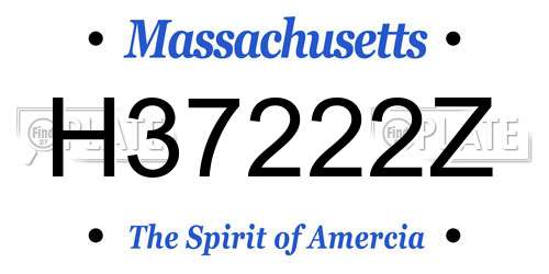 H37222Z Massachusetts License Plate