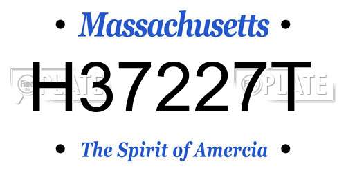 H37227T Massachusetts License Plate