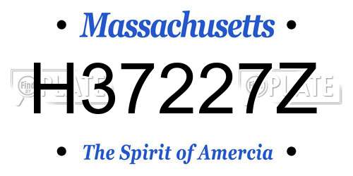 H37227Z Massachusetts License Plate