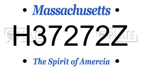 H37272Z Massachusetts License Plate
