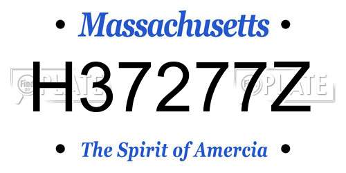 H37277Z Massachusetts License Plate