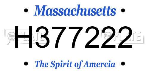 H377222 Massachusetts License Plate