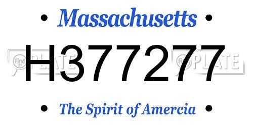 H377277 Massachusetts License Plate