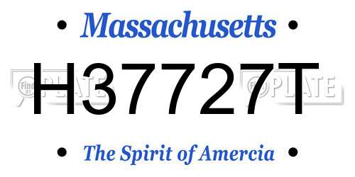 H37727T Massachusetts License Plate