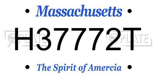 H37772T Massachusetts License Plate