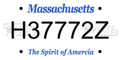 H37772Z Massachusetts License Plate