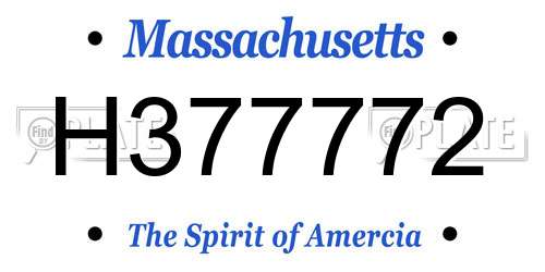 H377772 Massachusetts License Plate