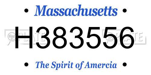 H383556 Massachusetts License Plate