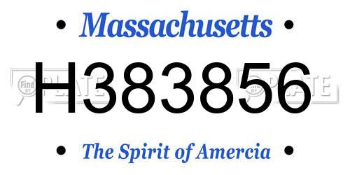 H383856 Massachusetts License Plate