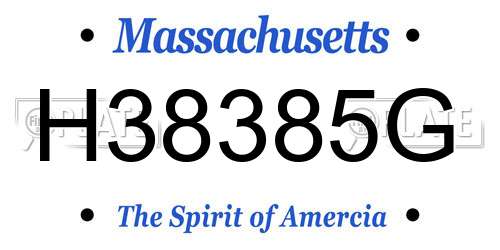 H38385G Massachusetts License Plate