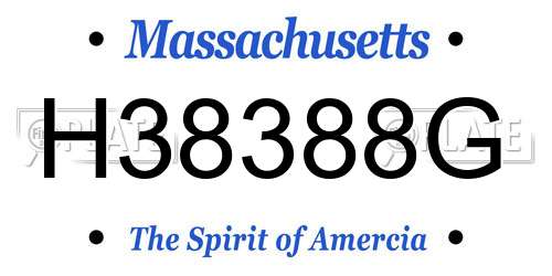 H38388G Massachusetts License Plate