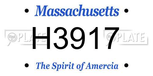 H3917 Massachusetts License Plate